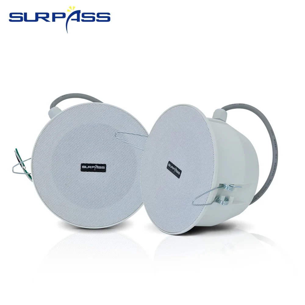 Mini Waterproof Ceiling Speaker 100V Stereo Sound Passive Outdoor Loudspeaker Audio PA System for Shower Bathroom Terrace SPA