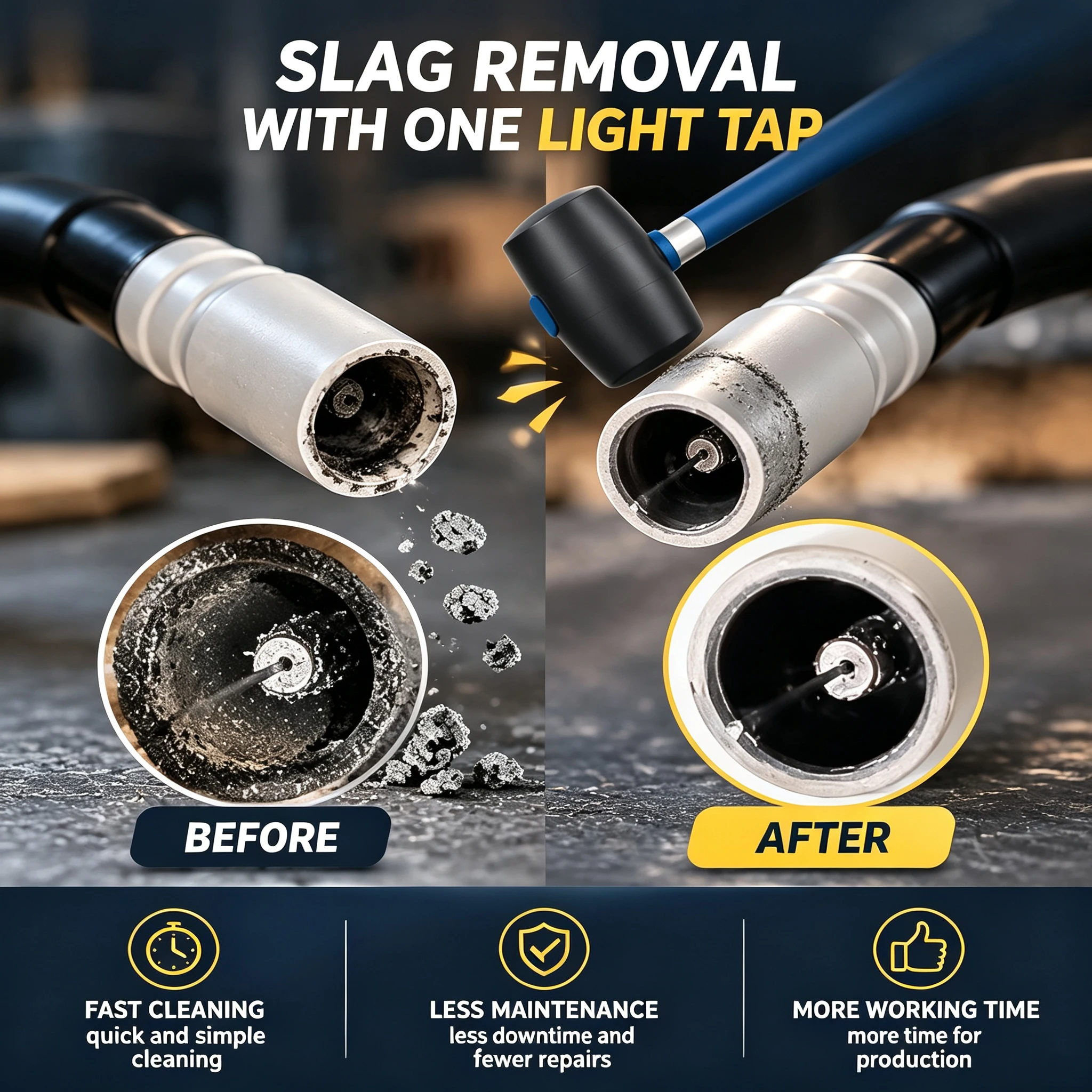 15AK Welding Torch Nozzle Kit – 3-Piece Set with Anti-Spit Coating, Contact Tip & Connector Rod – MIG/MAG Welding Accessories