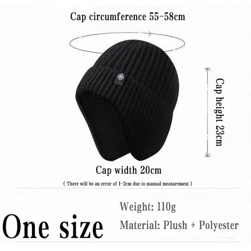 Topi Rajut Musim Dingin Pria Topi Peaked Hangat Berbulu untuk Luar Ruangan Penutup Telinga Kasual Fashion Berlapis Bulu Palsu Topi Bomber Pelindung Telinga untuk Bersepeda