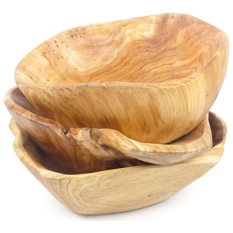 

J1UL1N Wooden Fruit Salad Serving Bowl Hand-Carved Root Bowls Creative Living Room Real Wood Candy Bowl