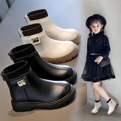 Ragazze Stivali Scarpe per bambini 2024 Autunno Inverno Nuove ragazze Stivale corto Velluto Caldo di media lunghezza Boot Ragazza Boot Scarpe per ragazze Botas Niña