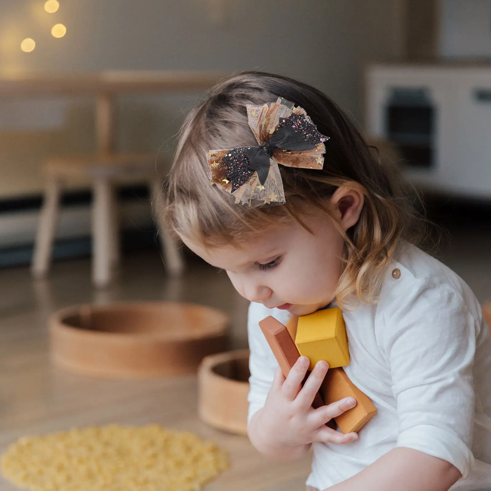 

Детская заколка для волос на Хэллоуин с бантом и черепом, украшение для волос на вечеринку, декоративный головной убор для детей