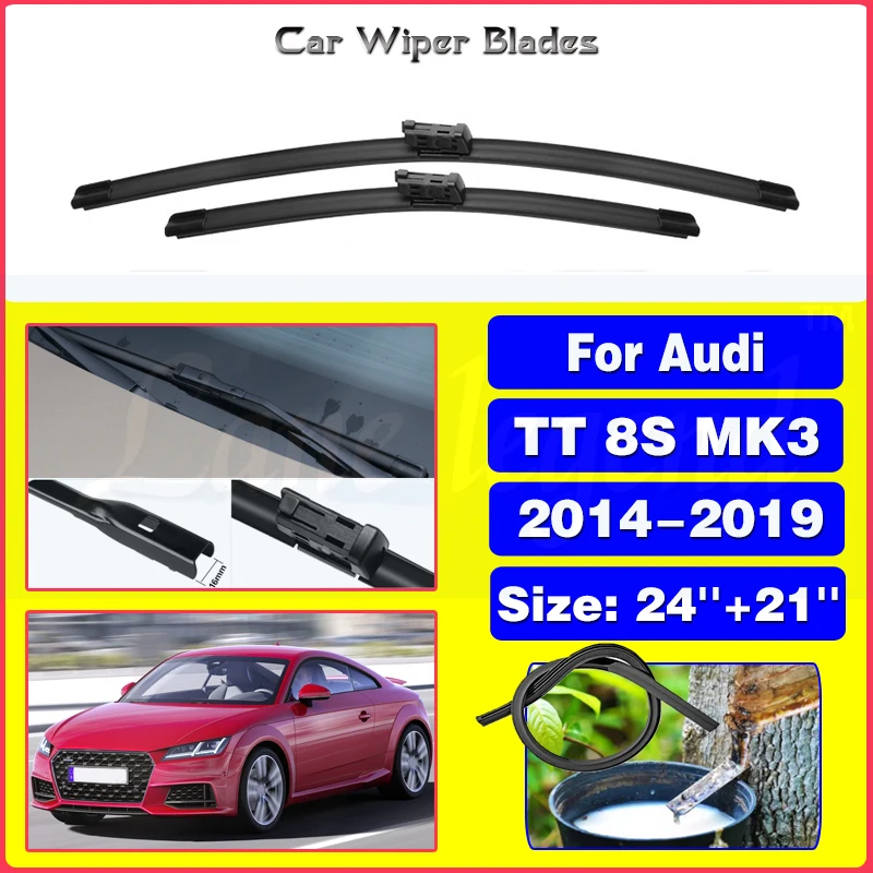 

2pcs For Audi TT 8S MK3 2014 2015 2016 2017 2018 2019 Car Front Wiper Blades Brushes Windshield Windscreen Accessories 24"+21"