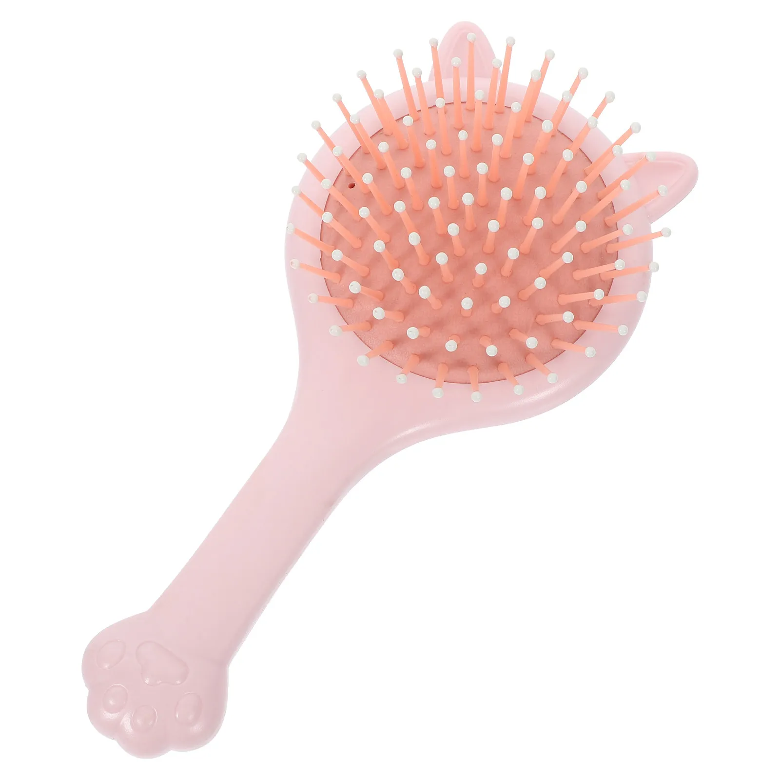 

Массажная расческа в форме кошачьей лапки с зеркалом, интегрированная расческа для волос для женщин, распутывающая и укладывающая щетка, массажер для кожи головы, для всех типов волос