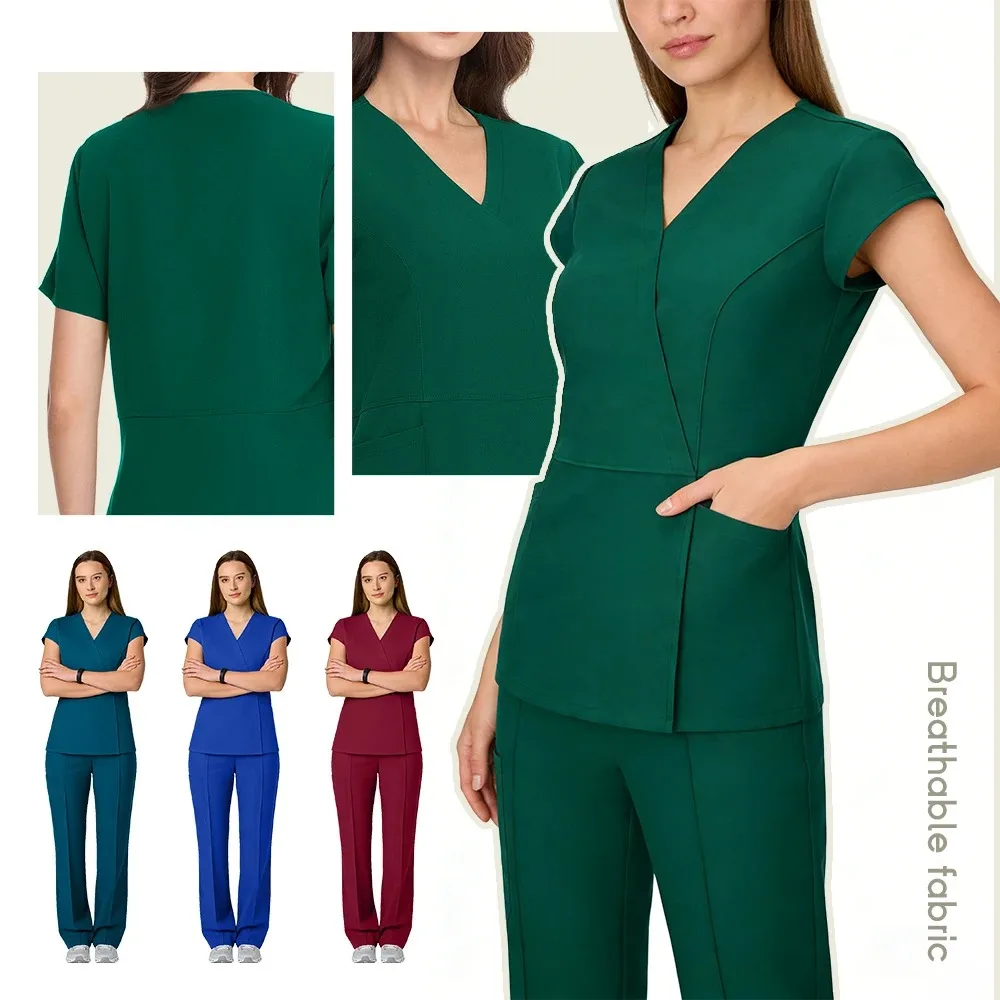 doctor-scrubs-nursing-uniforms-for-women-men-anesthetist-set-tops-and-jogger-pants-thin-fabric-operating-room-workwear