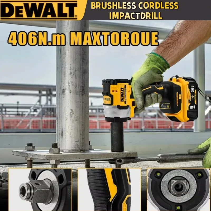 مفتاح ربط كهربائي ببطارية 20 فولت من ديوالت DCF922 قابل لإعادة الشحن وعزم دوران عالي 406 نيوتن متر (عكسي) 1/2 بوصة 2500 دورة في الدقيقة طاقة عالمية أيضًا #4