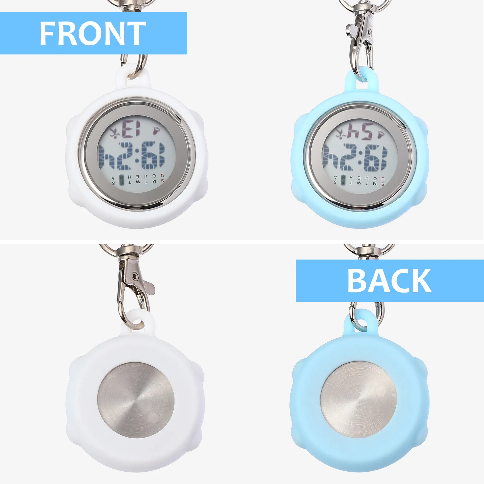 2Pcs Watches Precise Electronic Movement Large Screen Display Stopwatches with Neck Lanyard for Staff
