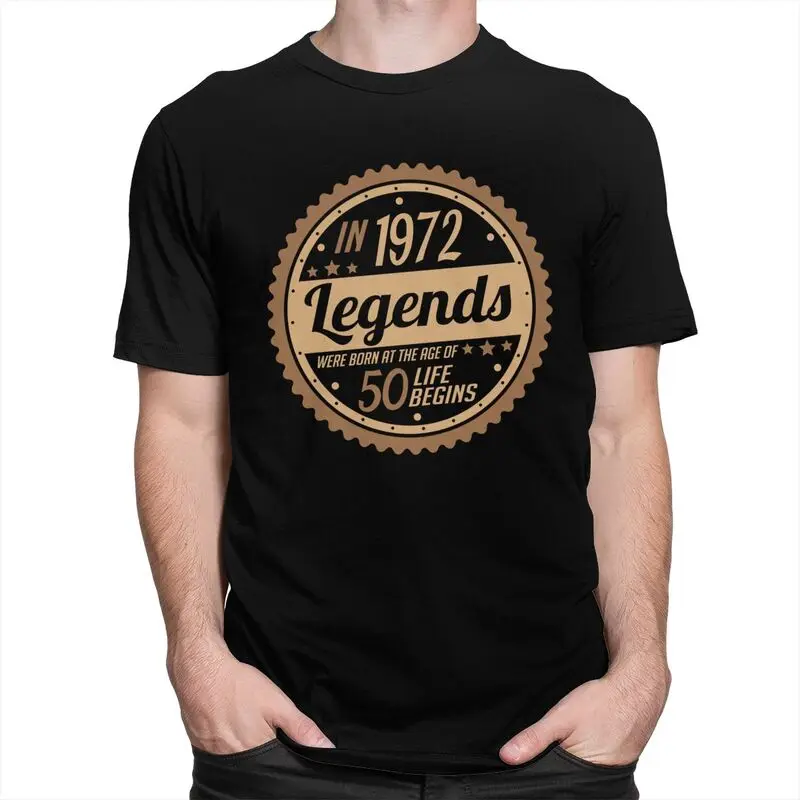 Custom Cool Made In 1972 Legends T Shirt Men Short Sleeve Cotton T-shirt Casual 50th Birthday Tee Tops Graphic Tshirts