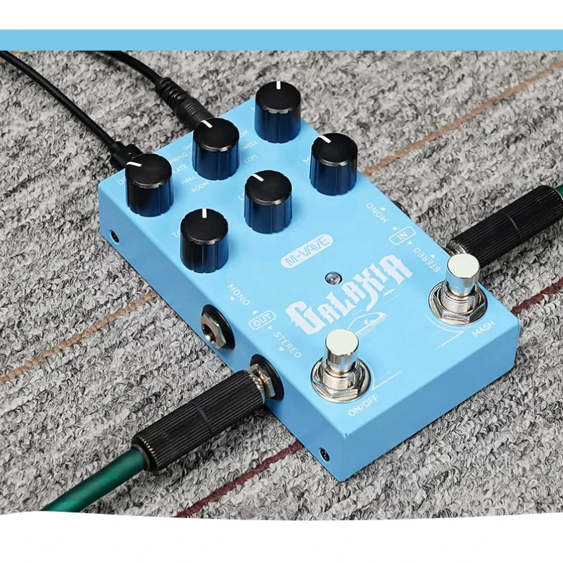 Hot M‑VAVE GALAXIA Guitar Multi‑Effects Pedal Portable Electric Guitar Effects Processor Amp Modeling Rechargeable Looper 9 Mode