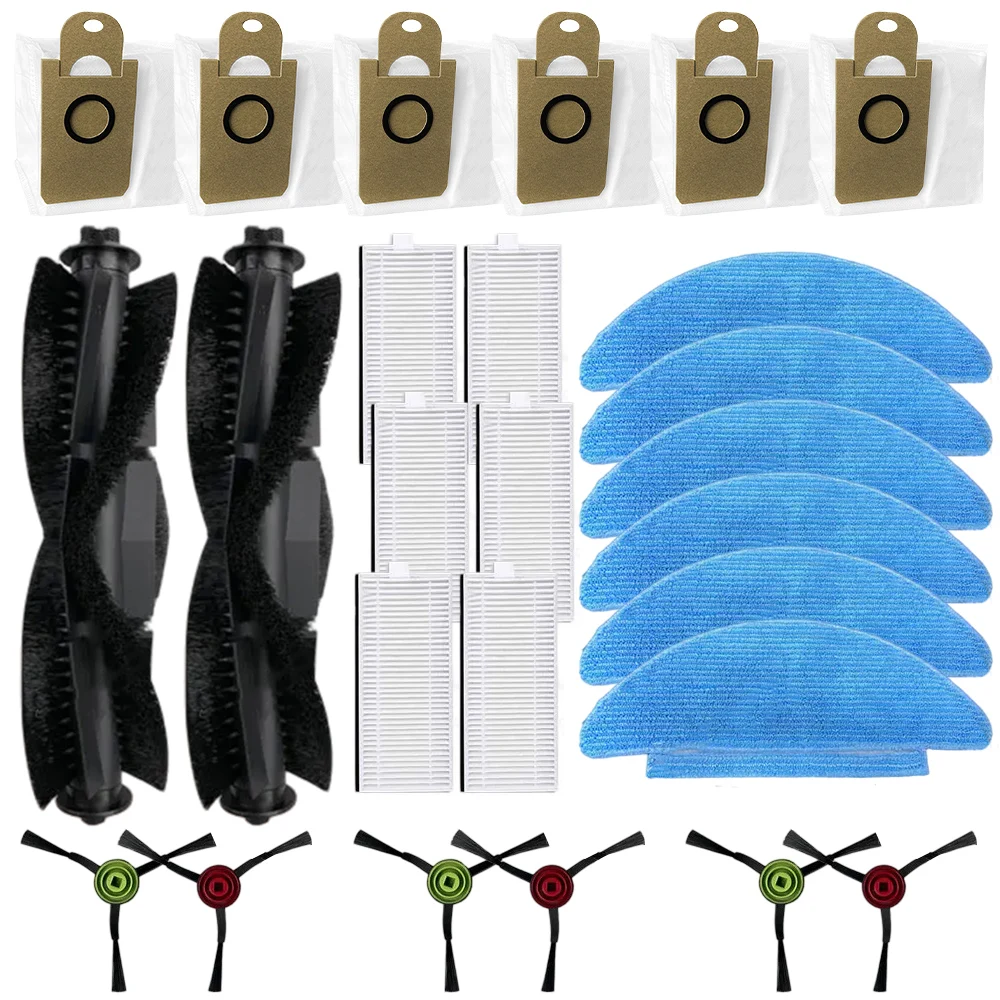 Robot Vacuum Parts Set for Aonus i8 Includes Main Side Brushes Filters Dust Bags and Mop Cloths for Efficient Cleaning