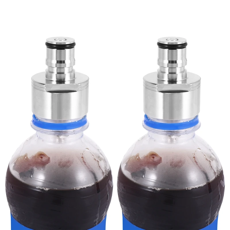 A74E-2Pcs/Lot 304 Stainless Steel Carbonation Cap 5/16 Inch Barb, Ball Lock Type, Fit Soft Drink PET Bottles, Homebrew Kegging