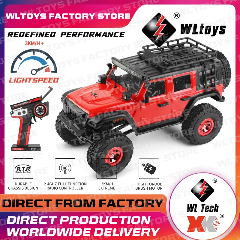 Wltoys 2428 Fast RC Cars 3km/h 1/24 Off Road All Terrain 4WD with Full Lighting Remote Control Racing Truck for Adults and Kids