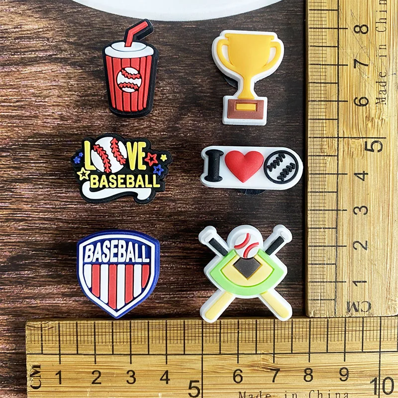 1pcs Pins for Shoe Charms Shoes Accessories Baseball  Decoration Jeans Women Clogs Buckle Kids Favors Men Badges Boy Girl Gift