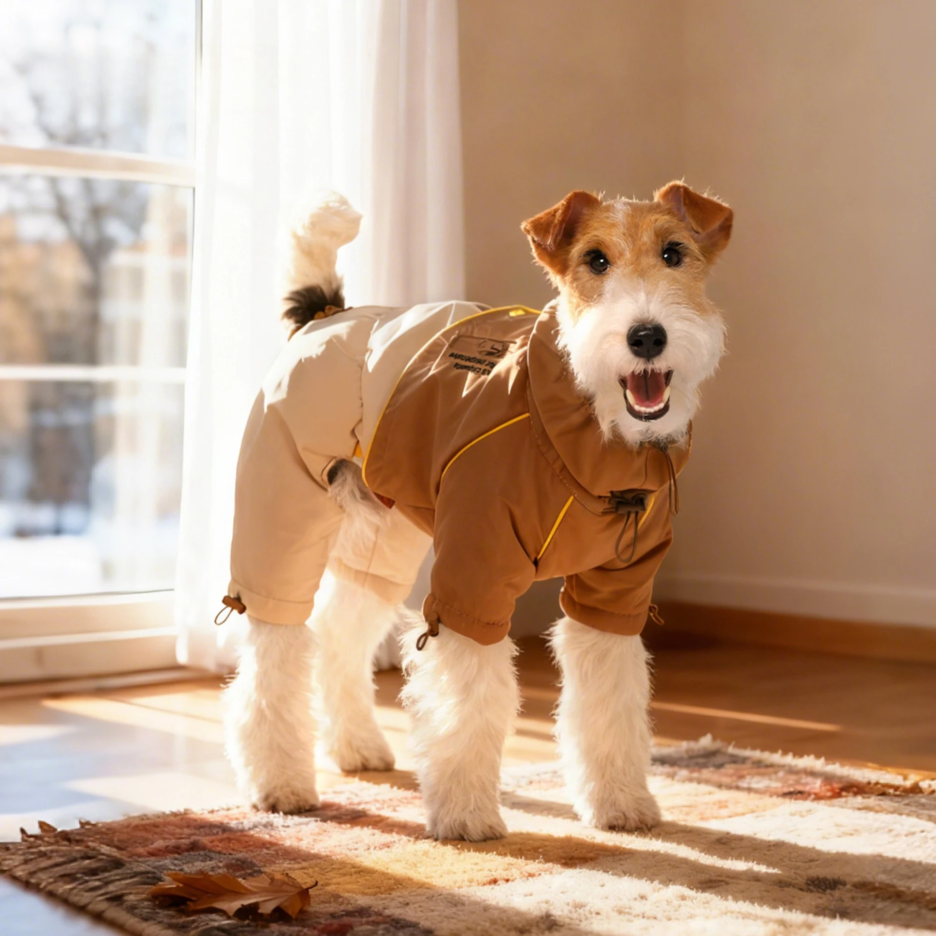 Warm Thick Color Block Four Legged Windproof Jackets for Dogs and Cats Winter Cold Weather Cozy Pet Jumpsuits with Straps