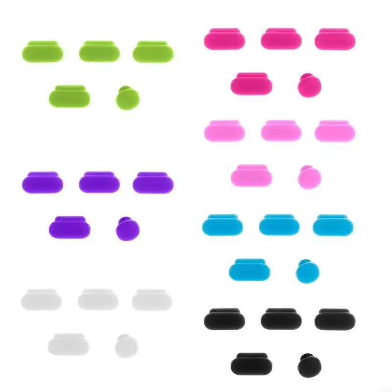 Y4UE 5PCS 방진 플러그 실리콘 노트북 데이터 포트 잭 방진 스토퍼 후크 Cov