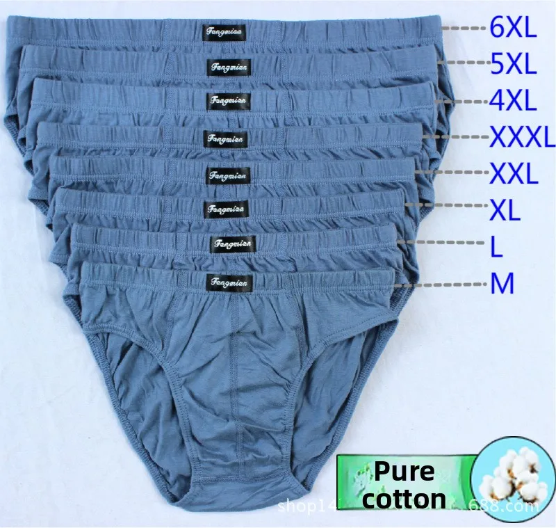 

Men's Cotton Briefs Underwear - Mid Waist Soft Breathable Triangle Underpants - M-6XL Size Multi-Pack Assorted Colors