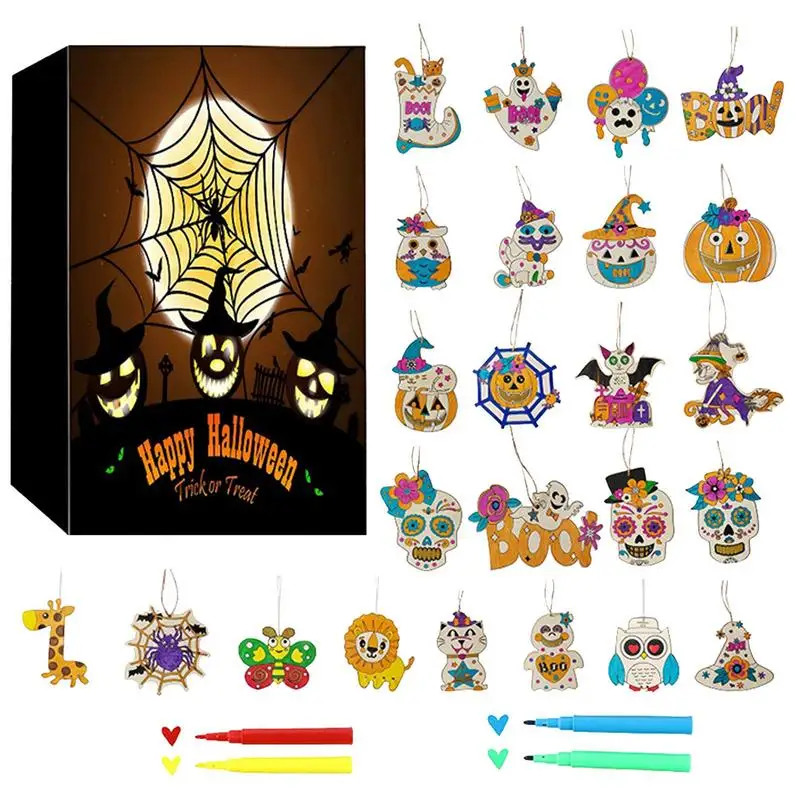 

Halloween Advent Countdown Calendar Colorful Scribble Board Painting Board Toy Advent Calendar For Kids 24 Days Halloween Advent