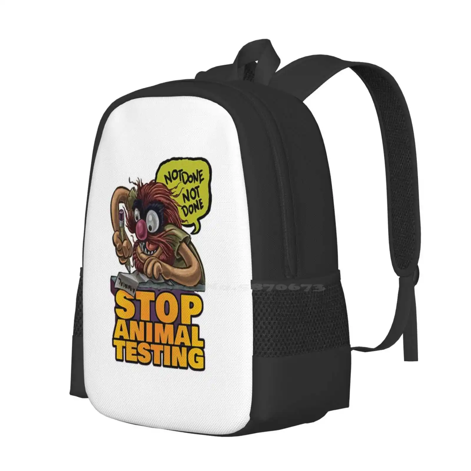 Stop Animal Testing Large Capacity School Backpack Laptop Bags Animal Show The