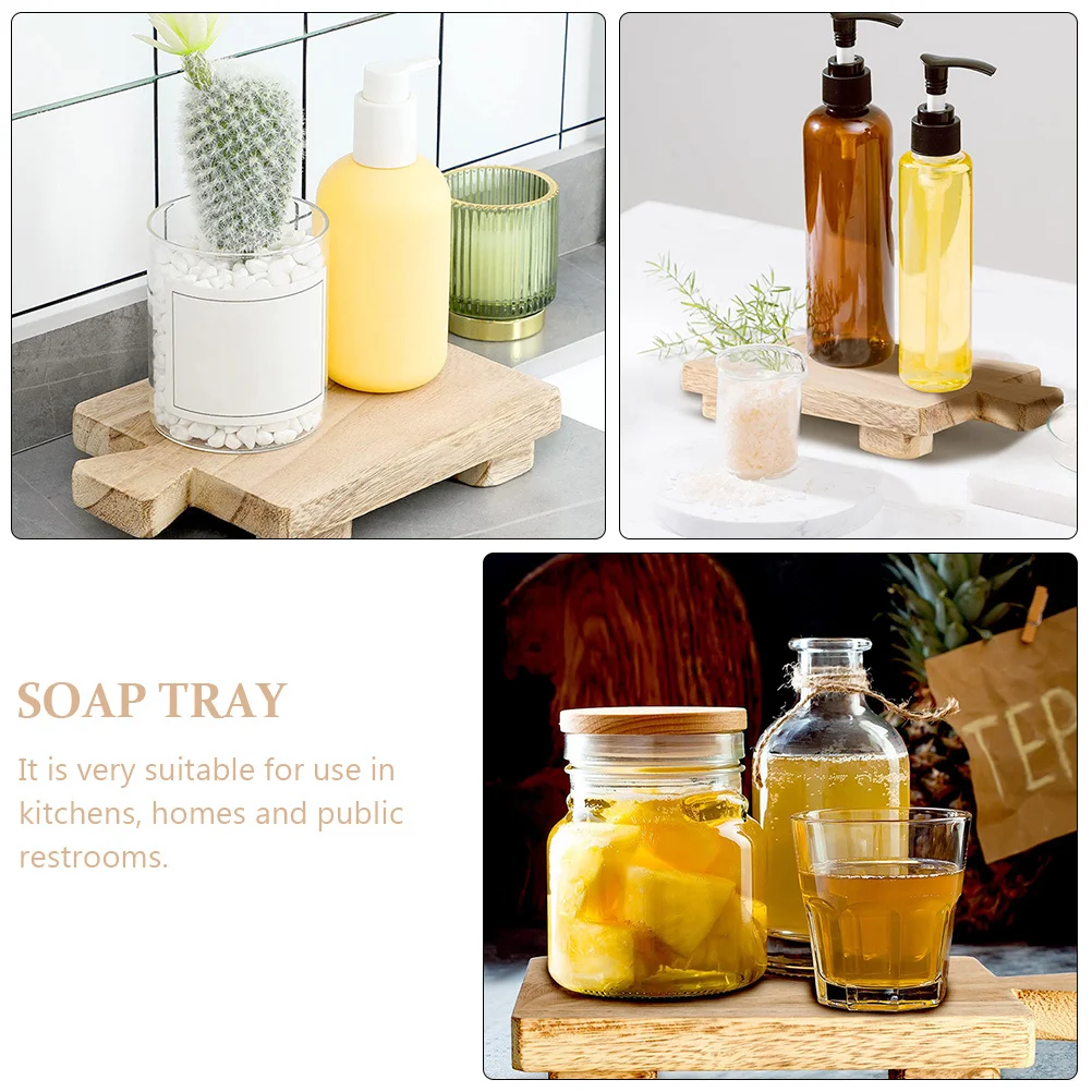 

Wooden Soap Rack Bathroom Kitchen Sink Ledge Tray Creative Soap Storage Holder Wooden Footstool Footstool