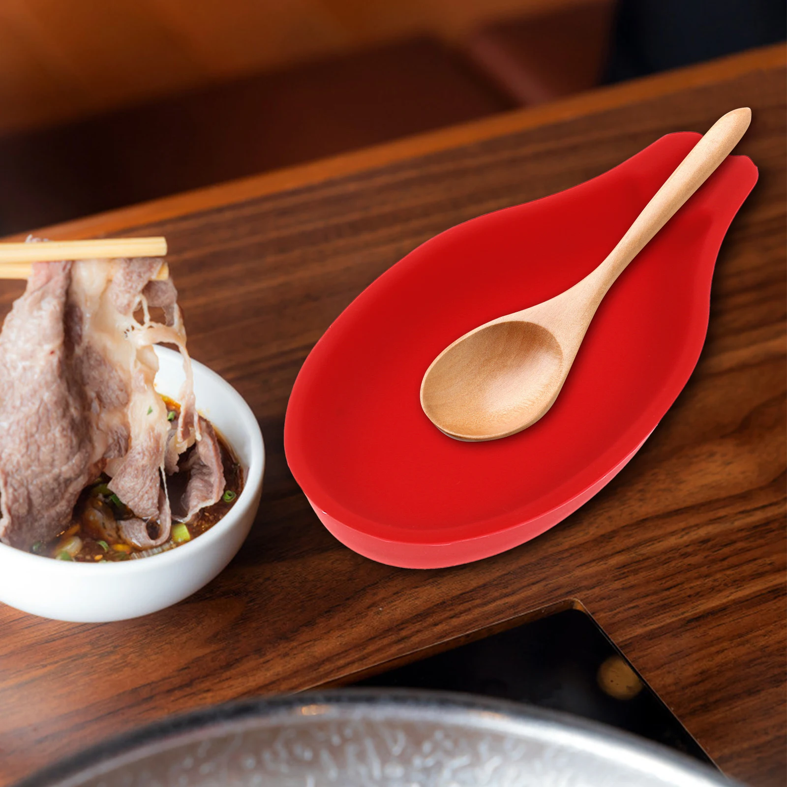 

2Pcs Silicone Spoon Rest Mats Large Heat Resistant Spoon Holders Kitchen Utensil Holders for Counter Stove Kitchen Supplies