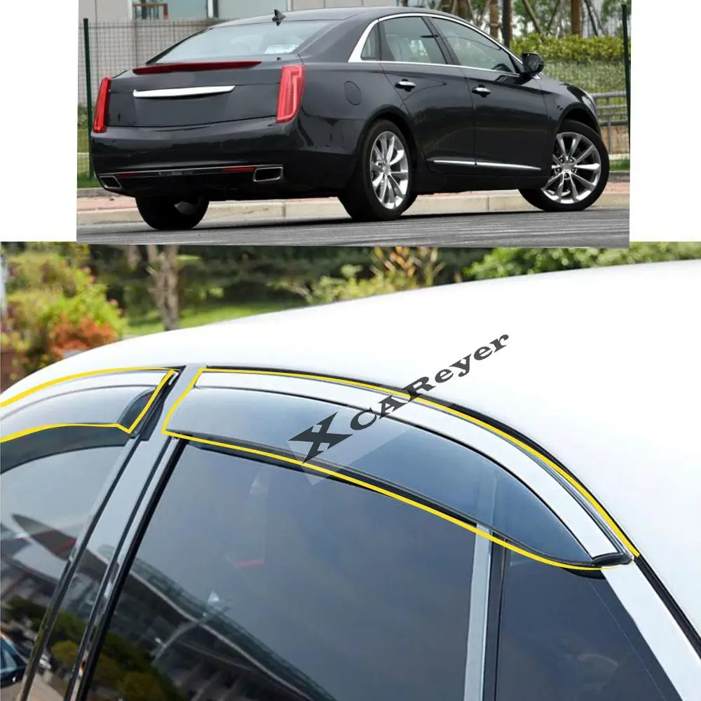 

For Cadillac XTS 2013 2014 2015 2016 2017 2018 2019 2020 2021 Car Sticker Plastic Window Glass Wind Visor Rain/Sun Guard Vent