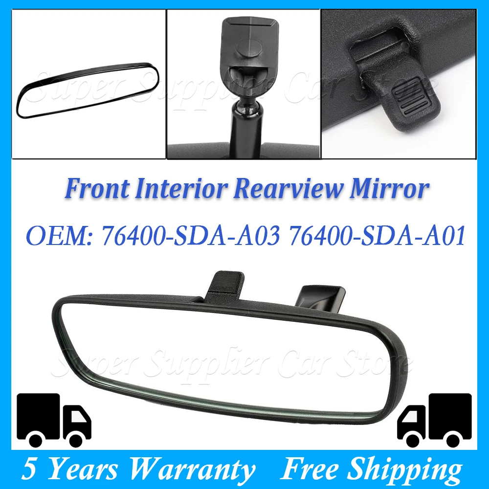 New 1PC Interior Rearview Mirror For Honda Accord Civic 2/4dr Hybrid CR-Z Insight 2003-2016 Car Rear View Mirror 76400-SDA-A03