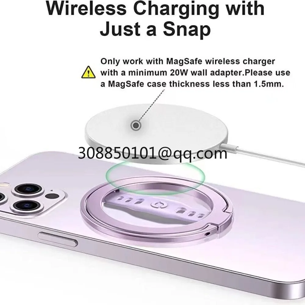 Mobile phone holder with magnetic suction wireless charging magnetic suction detachable silicone multifunctional buckle holder