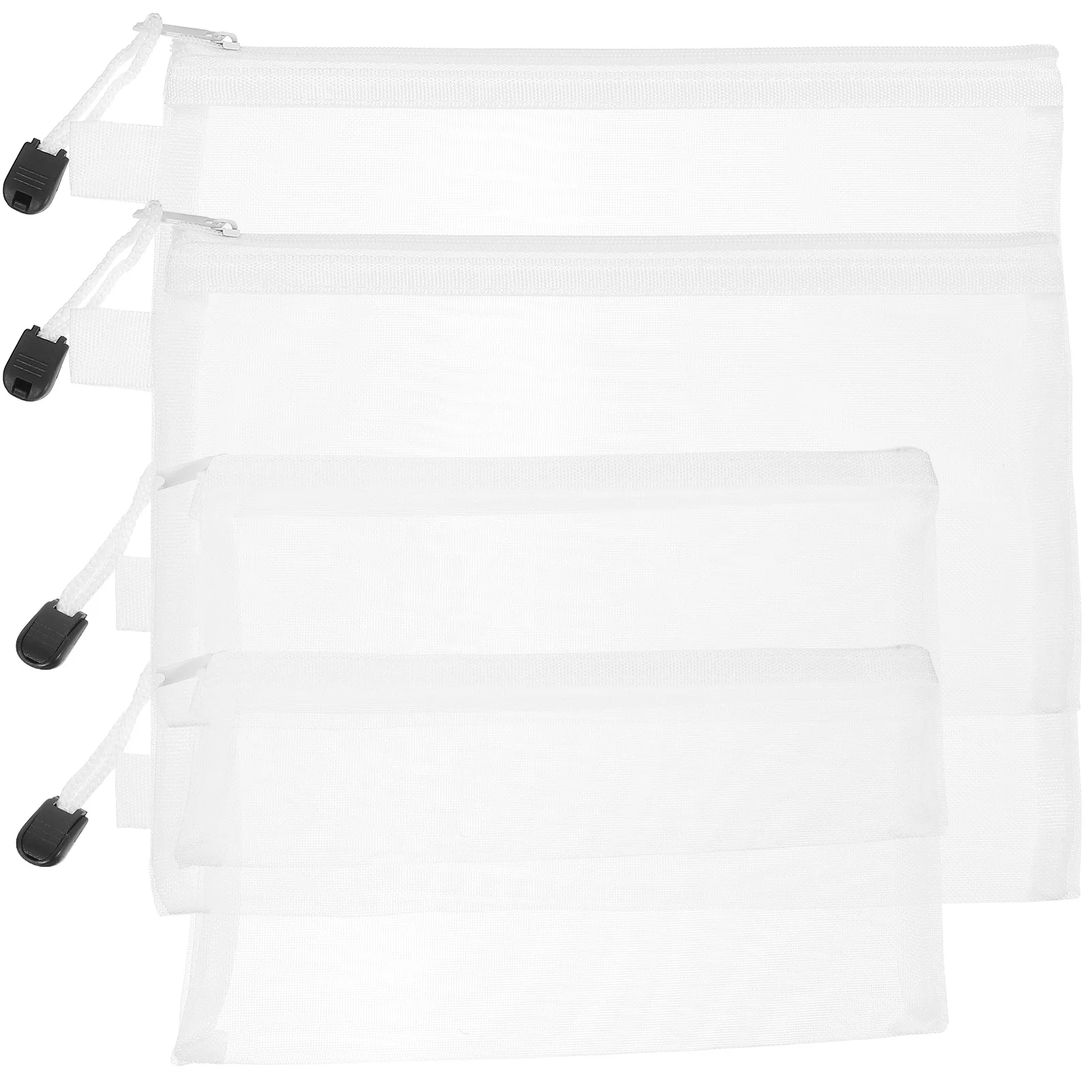 

4Pcs Mesh File Storage Pouches Office Zipper Bags Document Organizer Mesh Design Suitable for Document Papers
