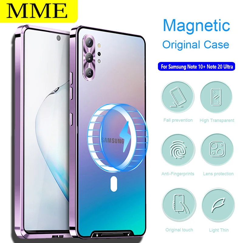 

Luxury Metal Magnetic Case For Samsung Galaxy Note 10 Plus 20 Ultra Ultrathin Shockproof Wireless Charging Cover Case Bag Coque