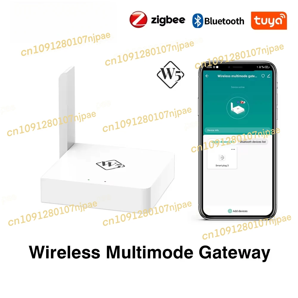 

Многорежимный умный шлюз Zigbee Tuya с антенной для дома Gateway Bridge Smart Life APP Дистанционное управление работает с Alexa Google