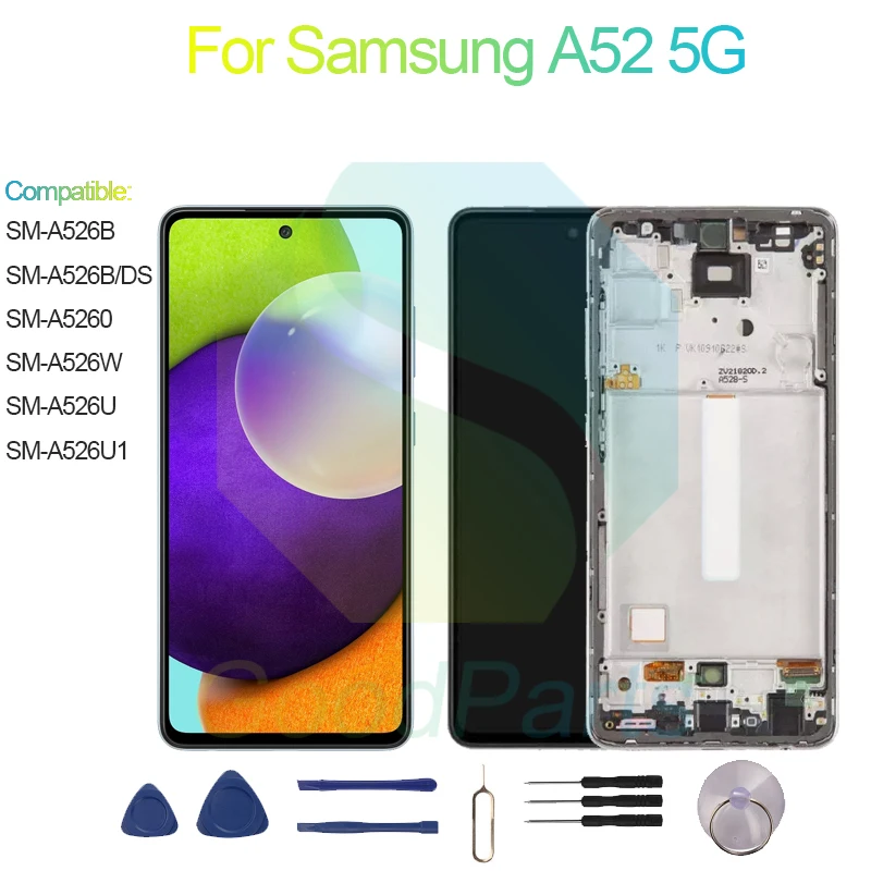 

Для Samsung A52 5G Замена экрана 2400*1080 SM-A526B/DS/O/W/U/U1 A52 5G ЖК-дисплей с сенсорным дигитайзером