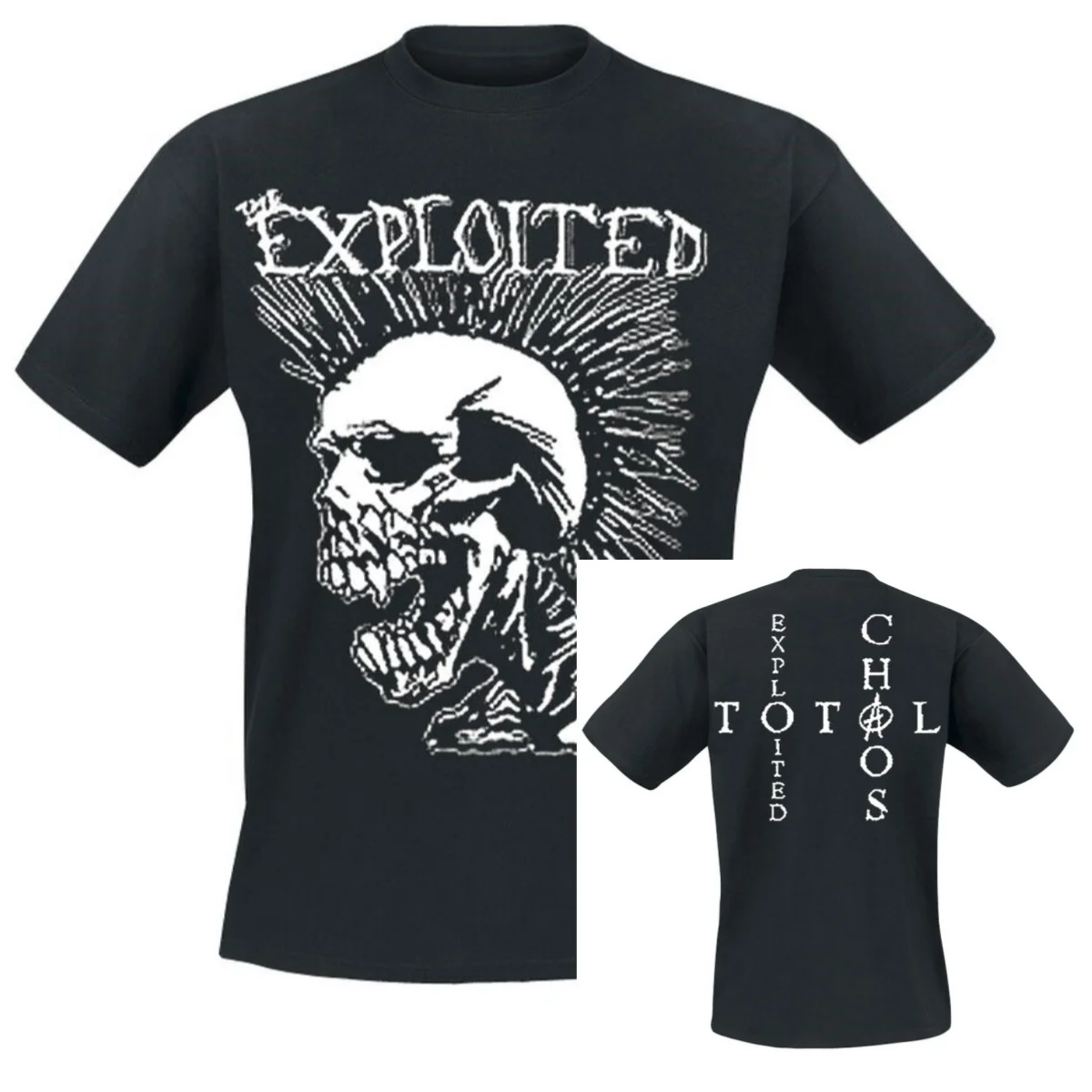 Camiseta Mohican Skull The Exploited Band 100% algodão com estampa gráfica masculina e feminina, top de verão para streetwear