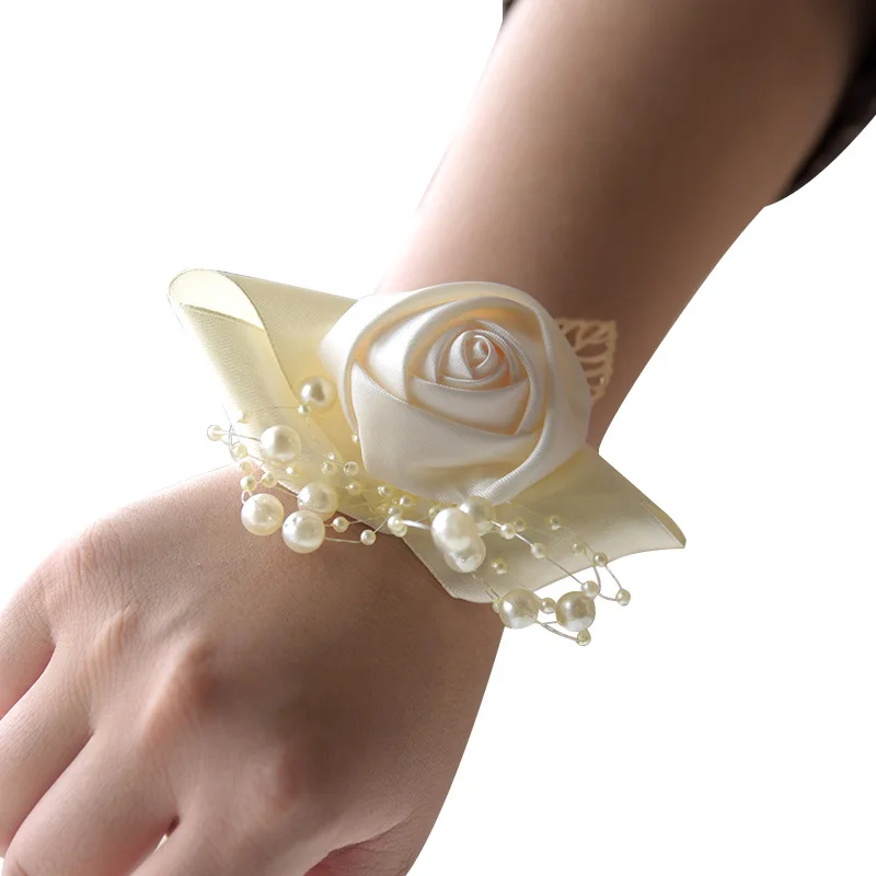 

6 Pcs/Set Wedding Bride Simulation Wrist Flower Wedding Party Clothes Decoration Props DIY Birthday Party Wedding Supplies