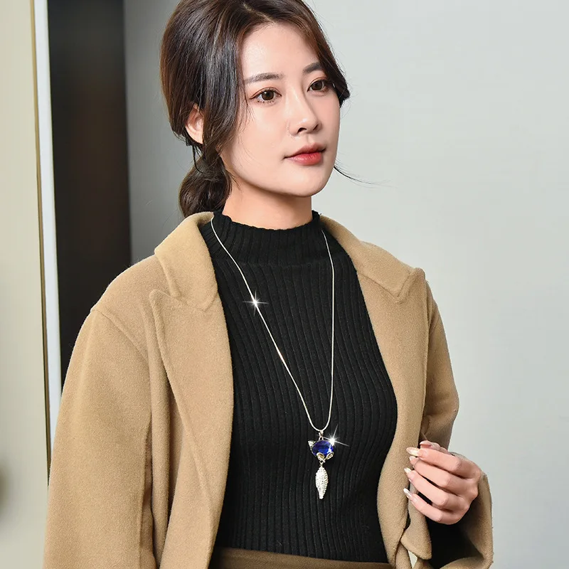 Fox sweater chain, long autumn and winter style, versatile, necklace and accessory