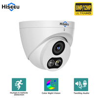 Hiseeu 8MP 12MP POE Security Dome Camera Indoor ONVIF 4K AI Motion Detect Color Night Vision Two Way Audio IP Camera H.265