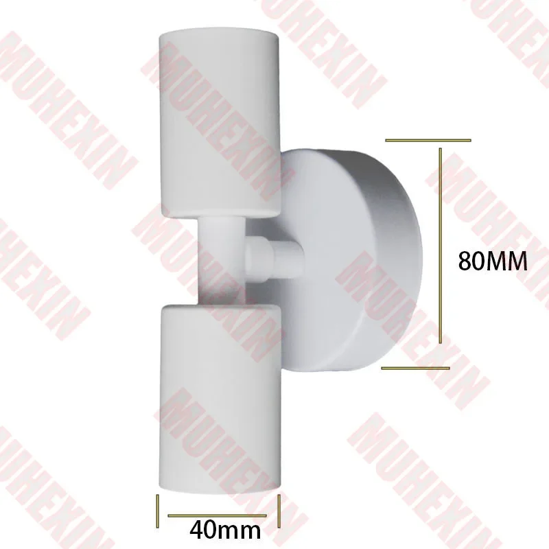 Double-headed Wall Lights E27 Lamp Base Bedroom Light Metal Case 7W LED Bulbs AC85-265V 3Color Lighting Changeable Home Deco