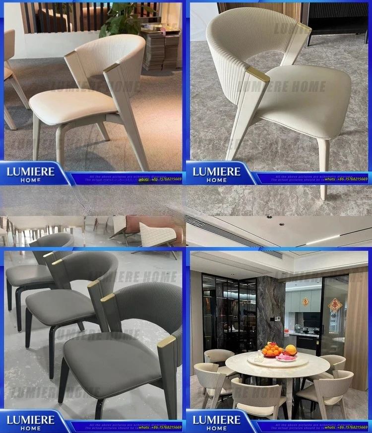 

Modern Luxury Solid Wood Dining Chair Minimalist Backrest Seat for Home Hotel Cafe Restaurant Use Premium Leather Upholstery