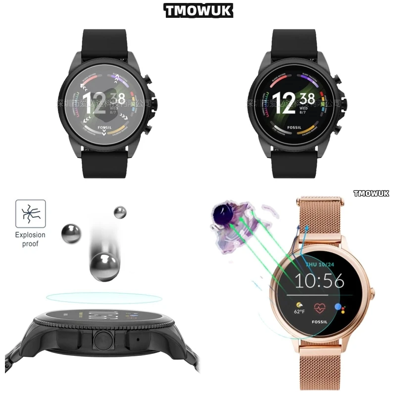 

For FOSSIL Gen 5 5E 6 42MM 44MM Full Coverage Screen Protector, Bubble-Free Installation