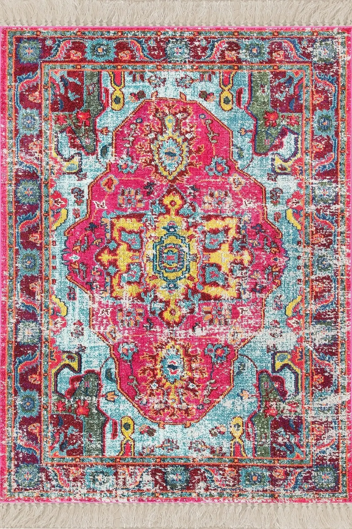 

DOLBOVI ottoman motifs patterned ethnic digital printing washable non-slip sole non-slip base tumbled living room carpet and runner