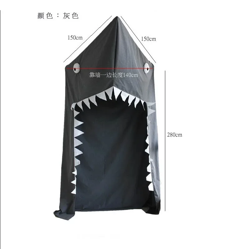 150CM * 280CM gioco portatile tenda per bambini tenda per squalo animale bambini coperta per esterni Ocean Ball gioco letto tenda castello camera regalo casa