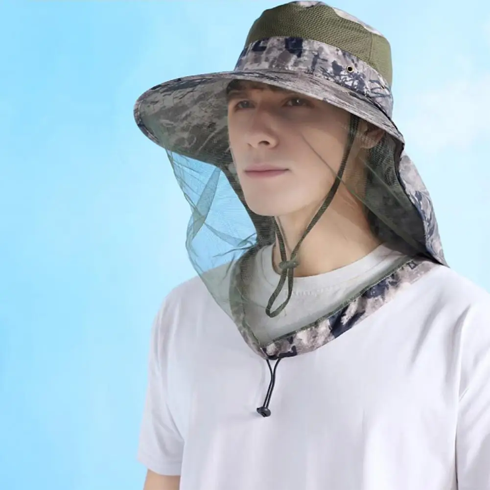 Foldable Mosquito Net Hat Quick Dry Waterproof Hat Protective Mosquito Net Hat with Wide Brim for Men Women Sun for Outdoor