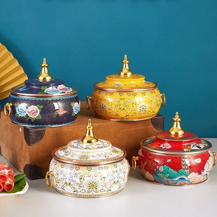 Enamel-coated copper single hot pot for home or restaurant use
