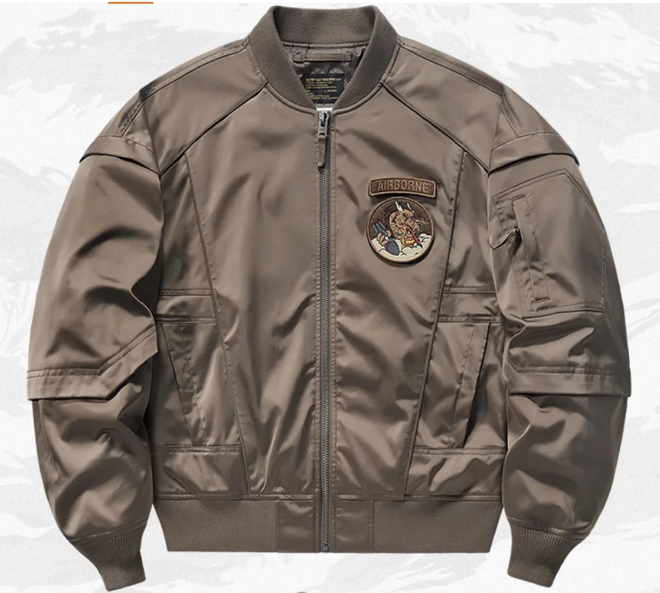 

Spring and Autumn Flight Jacket Men's Retro Embroidered Coat