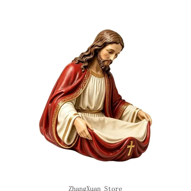 Halber Fuß aus Polyresin, meditierende heilige Statue, für Schmuck, Kreise, Ohrringe, Zuhause, Kirche, Geschenk, 3 x – Detail 7