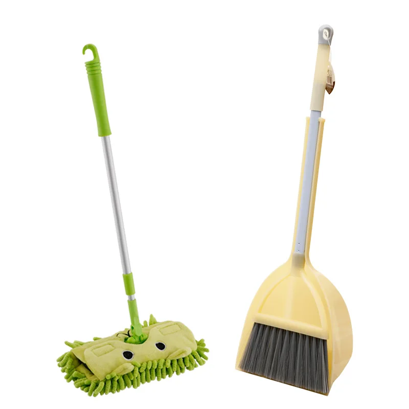 Brinquedos infantis Casa Ferramentas de limpeza, Mini Simulação Vassoura, Mop Dustpan Set, Jardim de Infância Finja Brincar, Brinquedos Varrendo Combinação