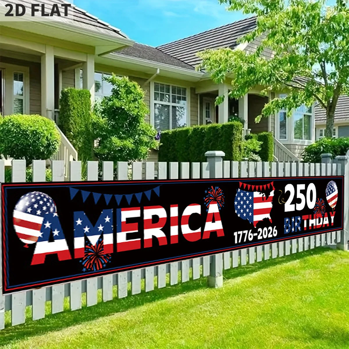 

250th Anniversary Banner of The United States in 2026, America250 Event, 250 Years American Flag, for Independence Day, Parades