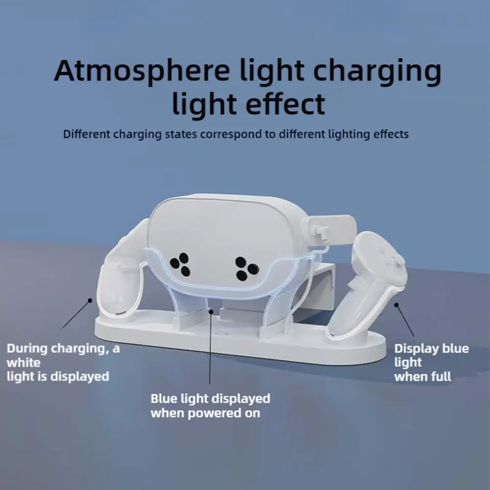 Applicable To Meta Quest 3S/Q3 Multi-function Charging Base VR Helmet Colored Desktop ABS Non-slip Charging Base