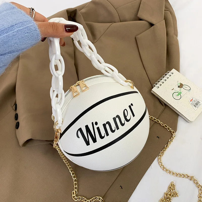 

1pc Bags for Women's Personalized Basketball Popular Versatile One-shoulder Crossbody Bag Korean Version Small Round Bag Trendy