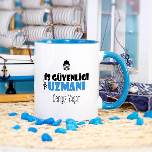 Personalized business safety expert mug cup-blue