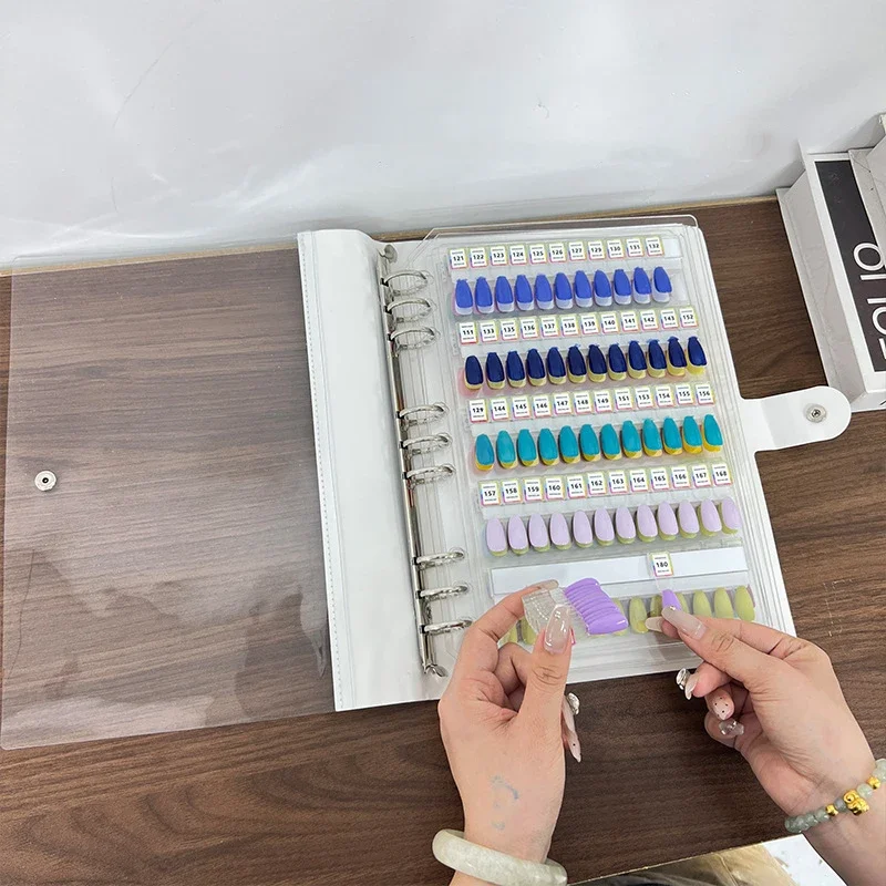 แผ่นสีทาเล็บแม่เหล็ก สมุดตัวอย่างสีอะคริลิค ตัวอย่างกาวทาเล็บ อุปกรณ์แสดงตัวอย่างสีทาเล็บ แผ่นแสดงตัวอย่างสไตล์การแต่งเล็บ